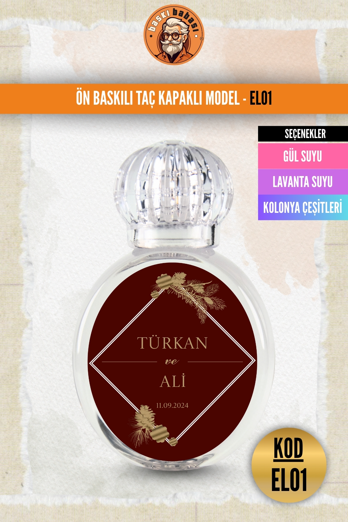 Etiket Baskılı Taç Kapaklı Şişe